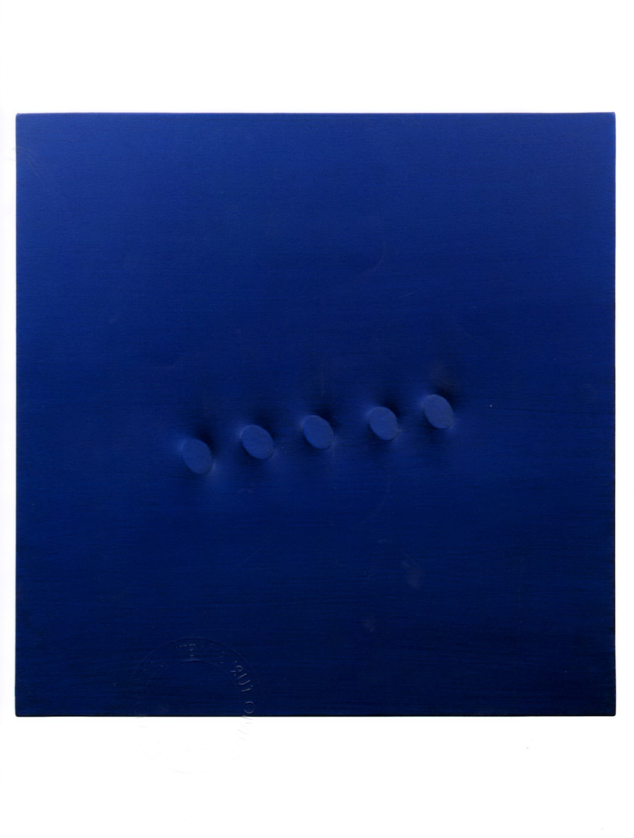 Turi simeti: Quadro Design Cinque ovali blu del XX Secolo. Pezzo di storia autentico - Robertaebasta® Art Gallery opere d’arte esclusive.
